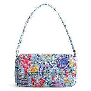 VERA BRADLEY Seafood Boil Cotton Flap Shoulder Bag NWOT